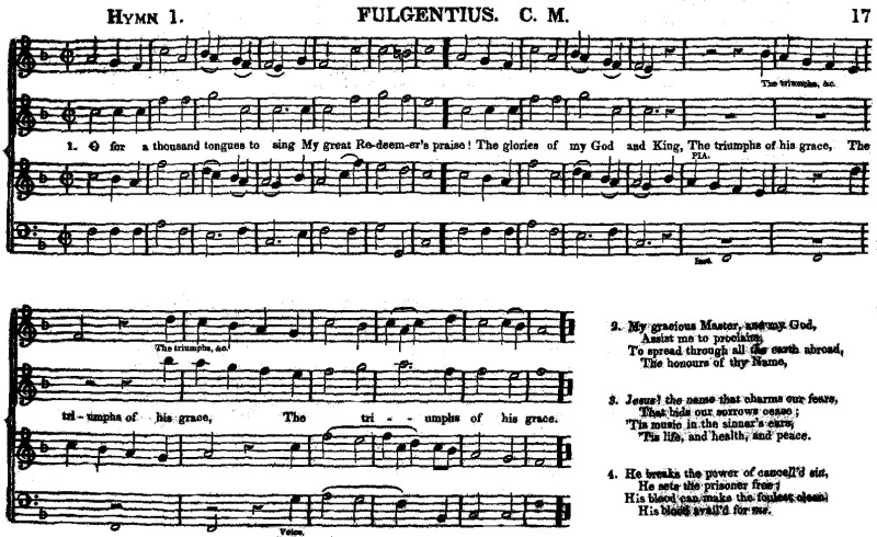 Example 7: FULGENTIUS, from Sacred Harmony (Toronto, 1838)