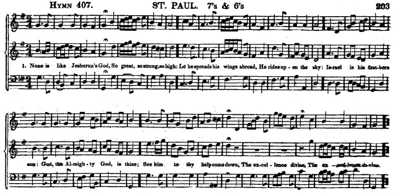 Example 6: ST. PAUL, from Sacred Harmony (Toronto, 1838)